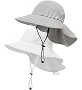 2-Pack Toddler Baby Sun Hat Kids Summer UPF 50+ for Boys Girls Adjustable Beach Hats with Bucket ...