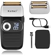 Kemei Foil Professional Electric Shaver for Men Razor with Bald Trimmer Cordless Shavers Recharge...
