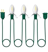 JOZDAUP Lighting System, 6.5Ft Green Accessory Cord with 3LED C7 Spare Fuse Bulbs, Blow Mold Ligh...