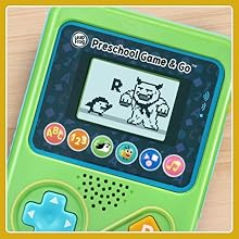 Game screen shows a penguin hero, the letter R and a monster!