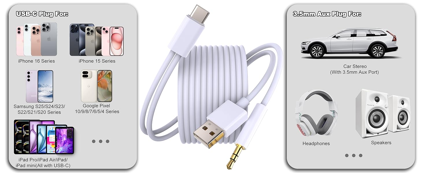 type c to 3.5mm male cord