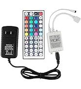 GALYGG 44 Key LED Strip Controller, Wireless Rectifier Control Box, DC 12V 3A Power Supply Plug A...