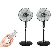 Simple Deluxe Oscillating 16? Adjustable 3 Speed Pedestal Stand Fan with Remote Control for Indoo...