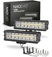 NAOEVO 6 Inch LED Light Bar, 50W 4000LM LED Driving Lights, Spot &amp; Flood Combo Light, LED Fog Lig...