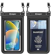 Rynapac Floating Waterproof Phone Pouch [Up to 8.5"] - 2 Pack IPX8 Waterproof Phone Case with Lan...