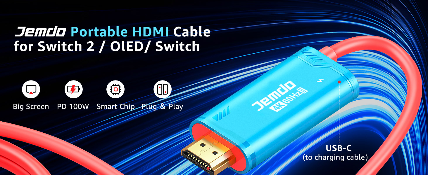 JEMDO HDMI Cable for Switch 2