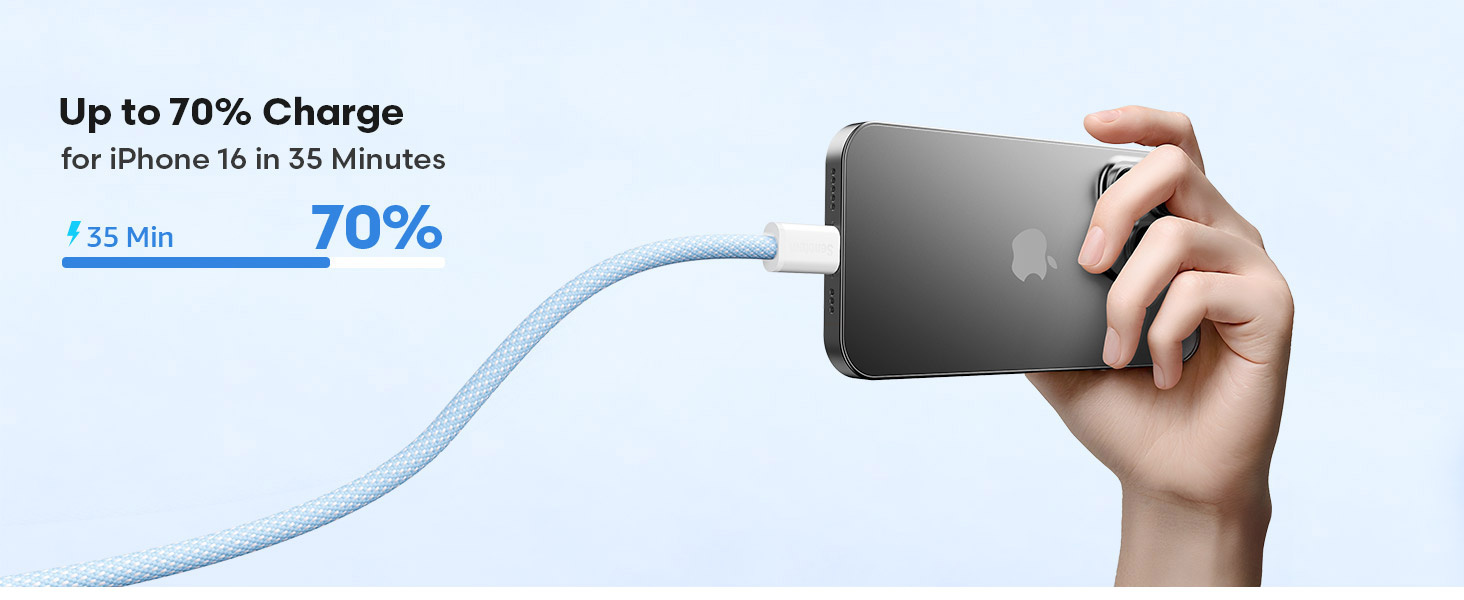 Up to 70% Charge for iPhone 16 in 35 Minutes