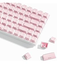 Womier Keyboard Keycaps Jelly, Clear White Key Caps 60 75 100 Percent 115 Keys, Transparent Custom C...