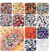 DIYASY 180g Fake Halloween Sprinkles, 6.35oz Non-Edible Polymer Clay Slices | Halloween Mini Faux...