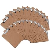 Clipboards, PANDRI 26 Pack Hardboard Office Clipboards, Low Profile Clip, Standard A4 Letter Size...