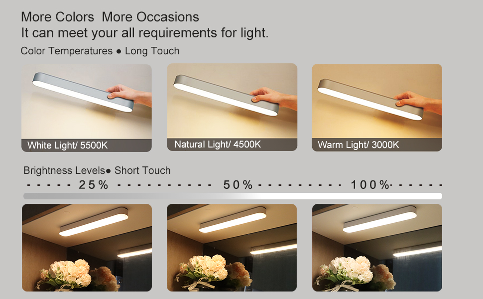LED Light Bar with 3 color modes &amp; 3 brightness levels