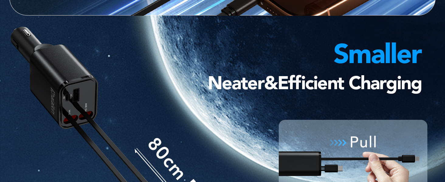 4 in 1 retractable car charger