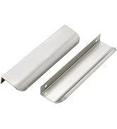 Ravinte 6 Pack Cabinet Handles Finger Edge Pulls 150mm/5.9 inch Silver Drawer Edge Pulls Brushed ...