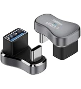 IYUANEPRO 10Gbps 180-Degree USBC to USBA 3.1 Adapter, USBC 180 Degree Adapter Fast Charging 2Pack