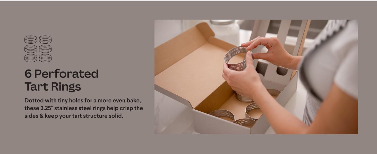 6 Perforated Tart Rings