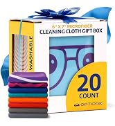 OPTIPAK Microfiber Cleaning Cloth for Glasses – 20 Pack Eyeglass Cleaning Cloths with Gift Box fo...