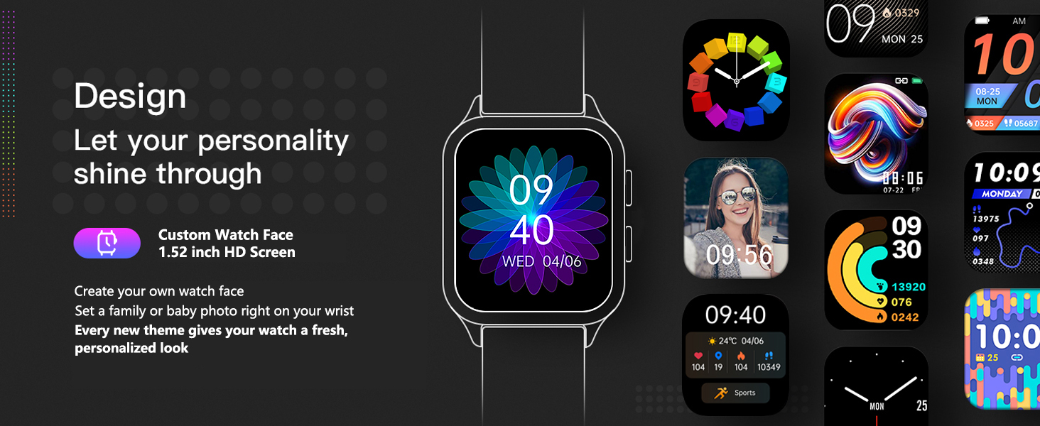 smart watch with 200+ watch face