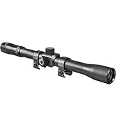 Barska 4X Rimfire Rifle Scope – 30/30 Reticle, Parallax Free at 50 Yards, Coated Optics, 1/4 MOA ...