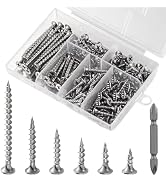 Wensilon #6 410 Stainless Steel Fastener Drywall Screws Kit-Phillips with coarse Threaded tip, Su...