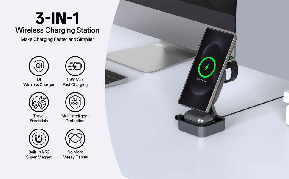 3 in 1 Wireless Charging Station