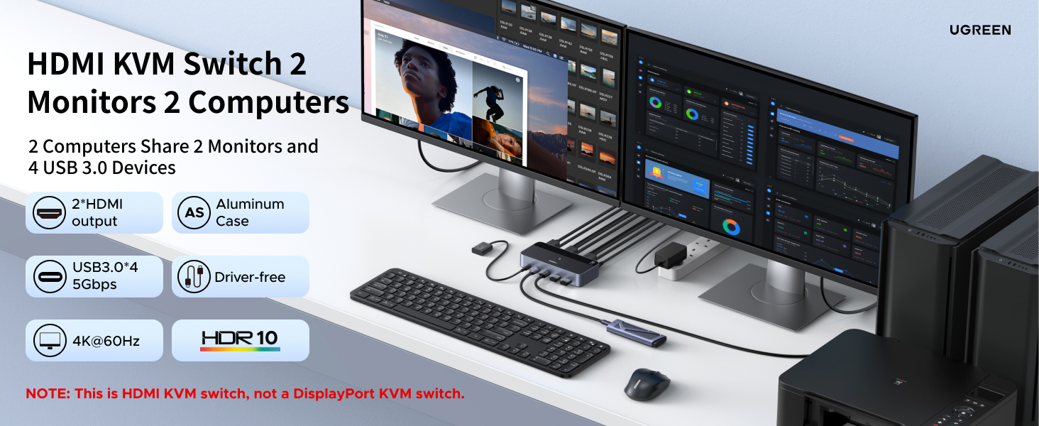 KVM switch 2 monitors 2 computers