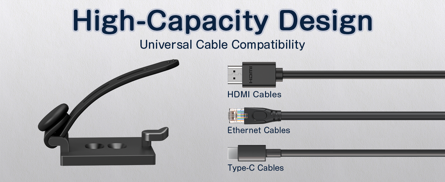 under desk cable management clips black with screw hole and 3m tape