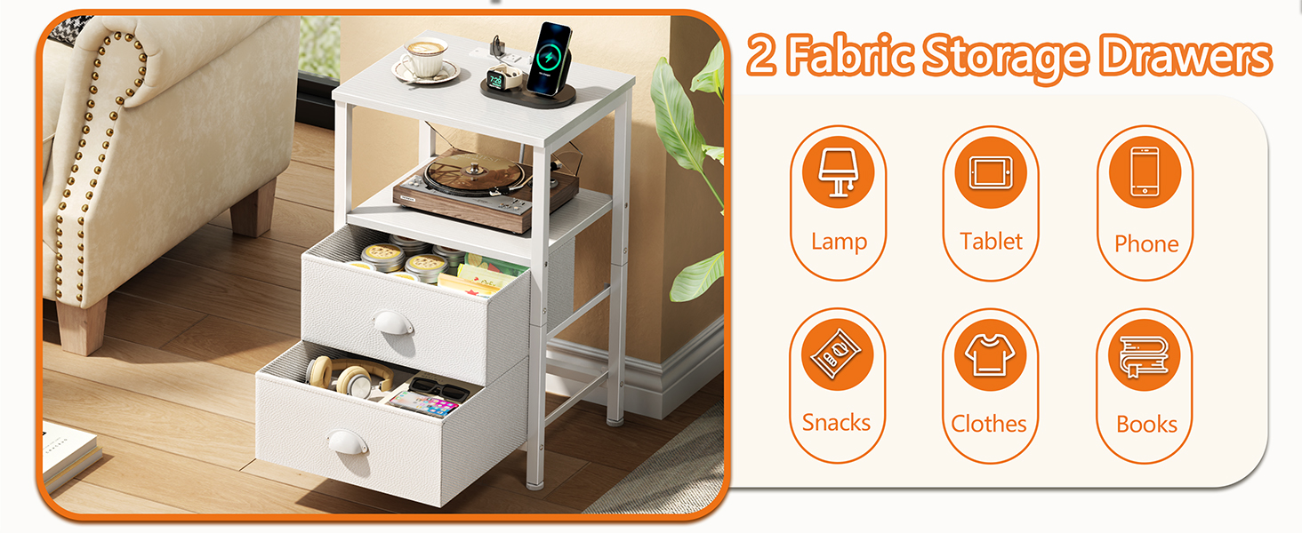 end table with charging station