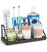 Bathroom Countertop Organizer - Detachable 7 Slots Kids Electric Black Toothbrush and Toothpaste ...