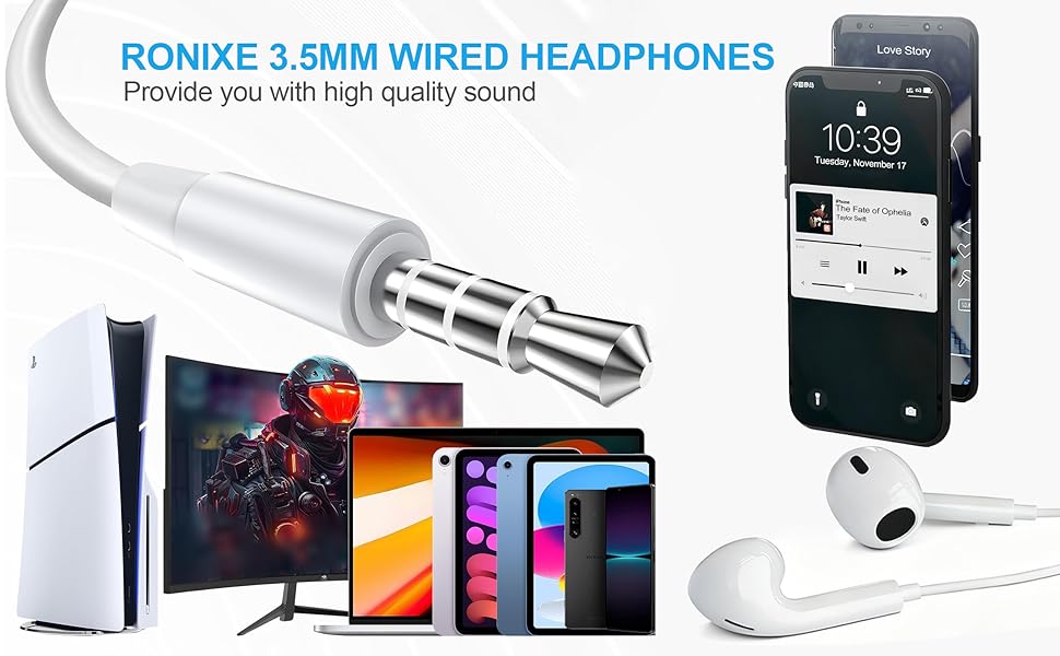 RONIXE 3.5MM WIRED HEADPHONES