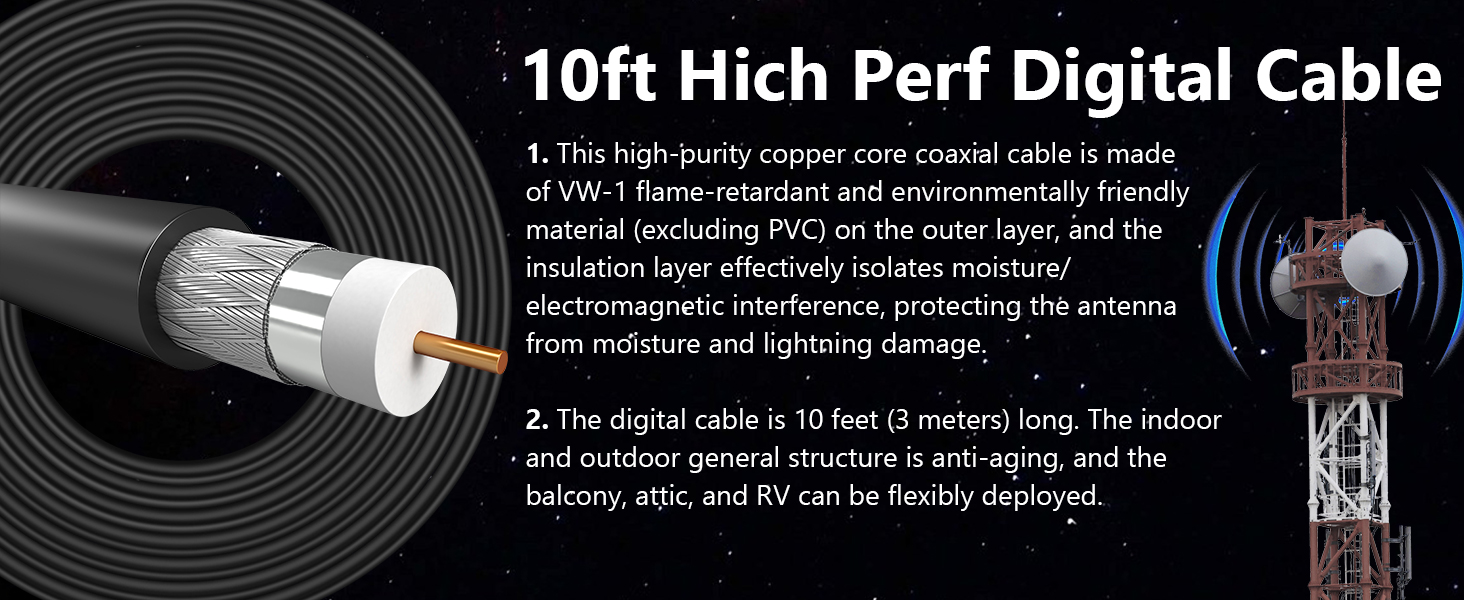 10ft coaxial cable