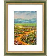 Golden State Art,12x16 Ornate Picture Frame with White Mat for 8x12 Photo or Display 12x16 Print ...