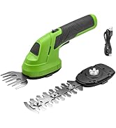 Cordless Grass Shear &amp; Shrubbery Trimmer, 2-in-1 Handheld Hedge Trimmer, 7.2V Electric Grass Trim...