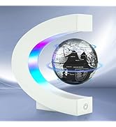 Flagest Magnetic Levitating Globe with LED Light, C Frame Floating World Globe Lamp, Cool Gadgets...