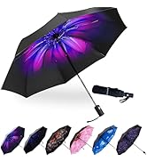 LLanxiry Compact Travel Umbrella, Mini Windproof Umbrellas for Rain &amp; Sun, Small Lightweight Outd...