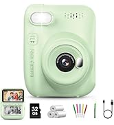 Kids Instant Print Camera, 3.0-inch HD Screen 32MP Photo Instant Digital Camera Christmas Birthda...
