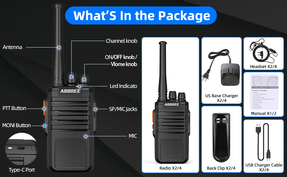 Walkie Talkies Long Range for Adults