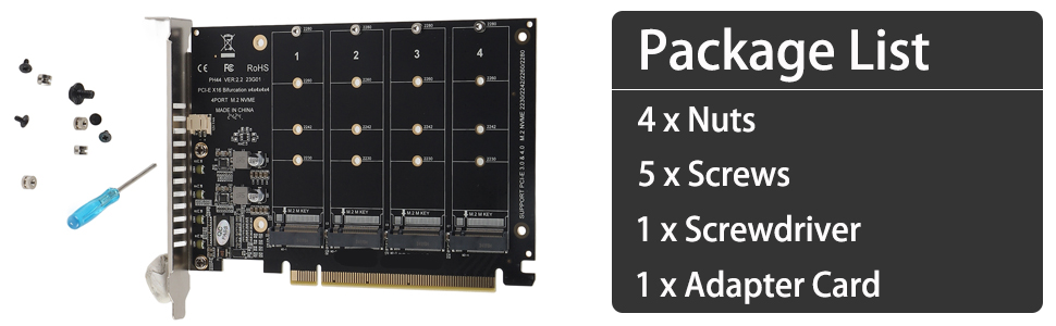 PCIe X16 4Drive Expansion Card