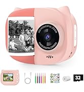 Rongta Kids Camera Instant Print, 1080P Kids Instant Cameras That Print Photos, Christmas Birthda...