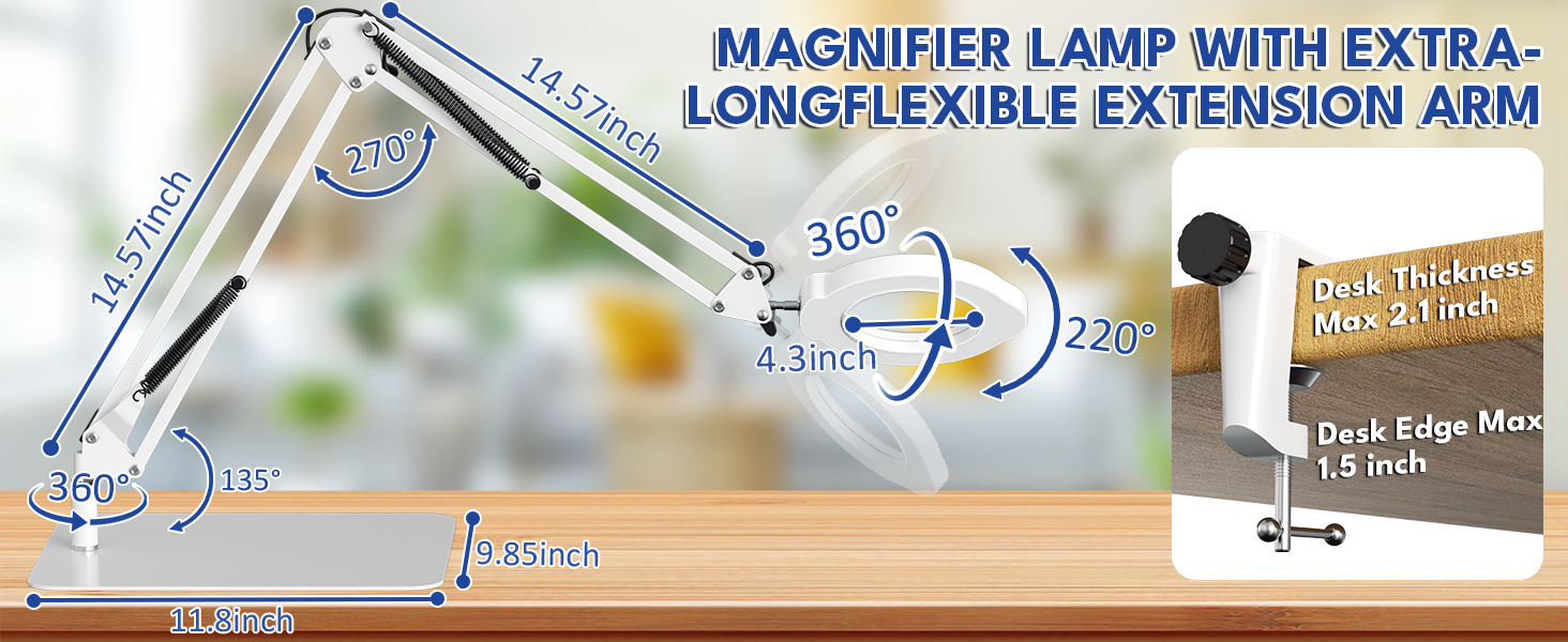 magnifying glass with light and stand tabletop magnifying desk lamp lighted magnifying glass