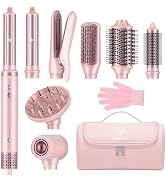 8-in-1 Hot Air Styler &amp; Hair Dryer Brush Set, Professional Ionic Blow Dryer with Wrap Curlers/Hai...