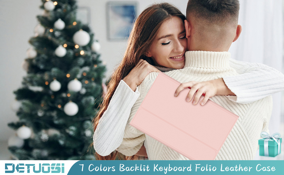 DETUOSI Backlit Keyboard Case for Samsung Galaxy Tab A9 8.7" SM-X110 Wi-Fi 2023 Tablet S PEN Holder
