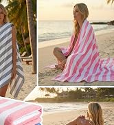 JOYMOOP 6-Pack Microfiber Beach Towel Set – 70" x 35.4" Ultra-Absorbent Beach Towels Oversized, S...