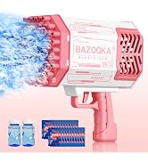 Bubble Gun Bazooka Bubbles Machine with Lights/Bubble Solution, 69 Holes Bubbles Guns Kids Toys f...