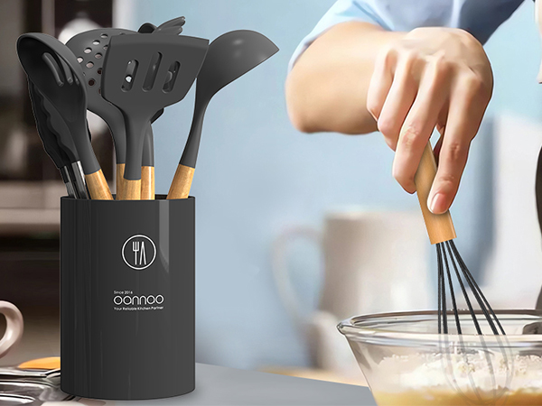 grey cooking utensils