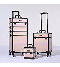 BYOOTIQUE Rolling Makeup Case Cosmetology case on wheels Makeup Artist Nail