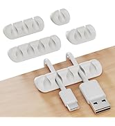 GLUIT Adhesive Desktop Cable Organizer Versatile Cord Holders Wire Clips and Cable Holder Cord Or...