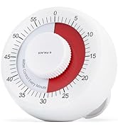 60-Minute Visual Countdown Timer, White Classroom Visual Timer for Kids and Adults, Mechanical Ki...