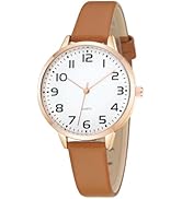 TWOPTION Women's Dainty Analog Leather Dress Watch for Small Wrists, Ladies Waterproof Watches fo...
