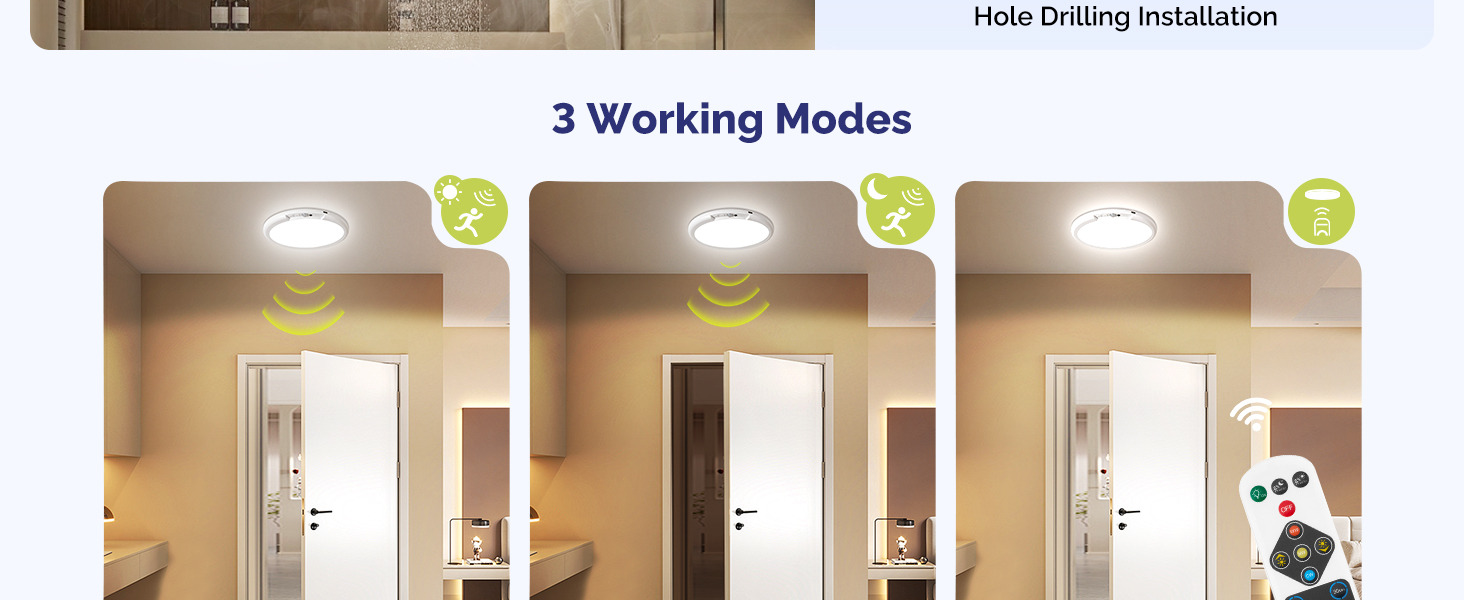 Battery Operated Ceiling Light with Remote