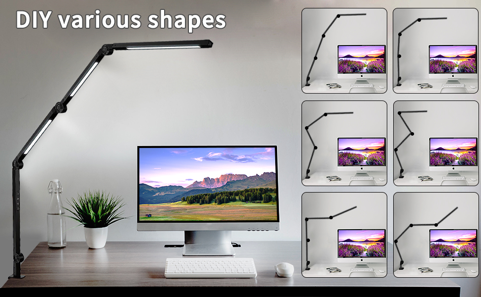 LED table lamp can rotate and fold to illuminate the position you want to illuminate